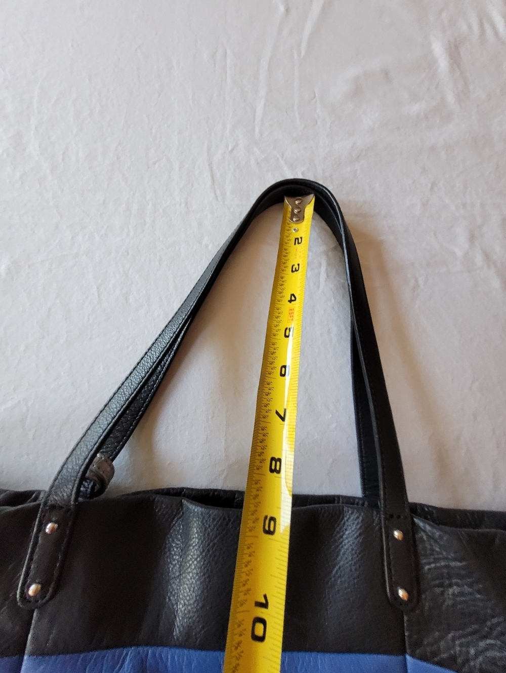 Brighton Black & Blue Leather Shoulder Bag with Tassel - Picture 8 of 13